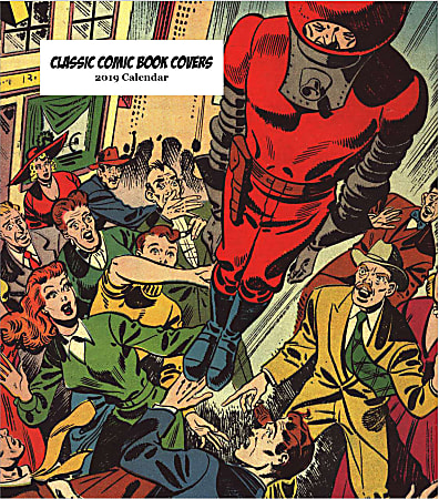 Retrospect Monthly Desk Calendar, Classic Comic Book Covers, 6-1/4" x 5-1/4", Multicolor, January to December 2019