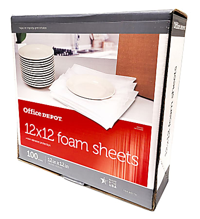 Office Depot® Brand Micro Foam Packing Sheets, 12" x 12", Pack Of 100