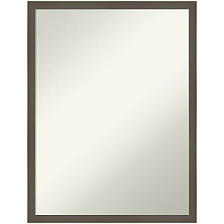 Amanti Art Non-Beveled Rectangle Wood Framed Bathroom Wall Mirror, 25-1/2”H x 19-1/2”W x 1”D, Svelte Clay Gray