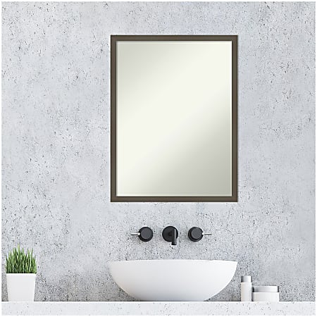 Amanti Art Non Beveled Rectangle Wood Framed Bathroom Wall Mirror 25 12 ...
