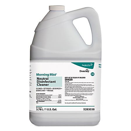 Diversey™ Morning Mist® Neutral Disinfectant Cleaner, Fresh Scent, 128 Oz Carton, Case Of 4