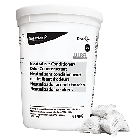 Diversey™ Floor Conditioner/Odor Counteractant, Unscented, 90 Packets Per Tub, Case Of 2 Tubs