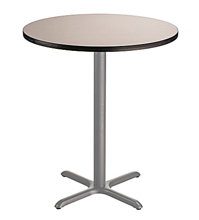 National Public Seating Round Café Table, X-Base, 42"H x 36"W x 36"D, Gray Nebula/Gray