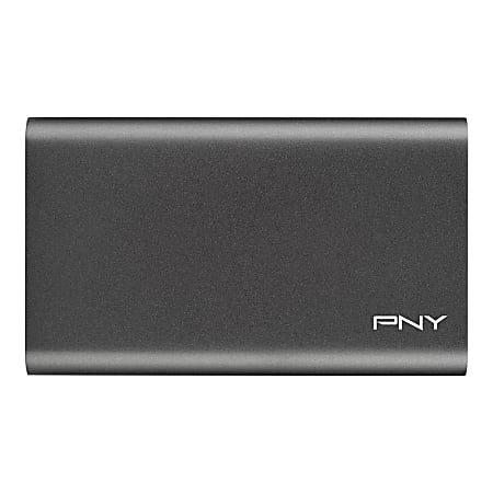 PNY Elite 480GB External Solid State Drive, Gray