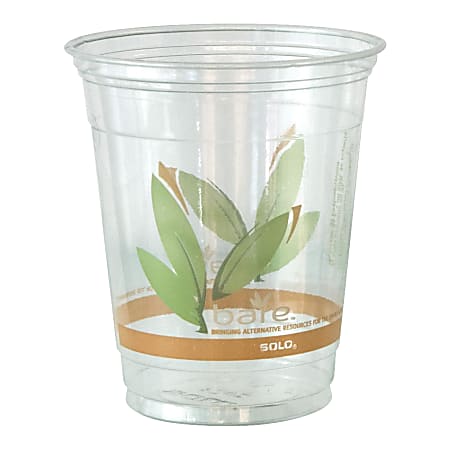 Solo Cup Bare™ Cold Cups, RPET Plastic, 12 Oz., Case Of 1,000