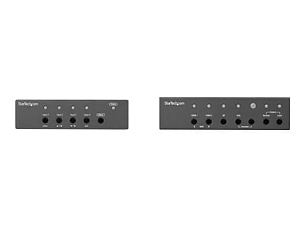 StarTech.com Multi-Input HDBaseT Extender Kit with Built-In Switch and Video Scaler - DisplayPort HDMI and VGA Over CAT6 or CAT5 - ST121HDBTSC