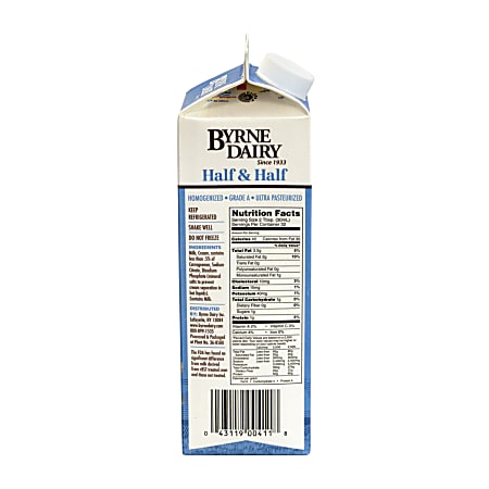 National Brand Half And Half Liquid Coffee Creamer Original Flavor 32 Oz Multiple Serve X 1 Office Depot