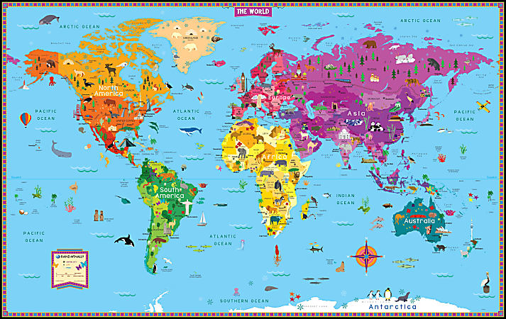 Rand McNally Kid's Illustrated World Wall Map