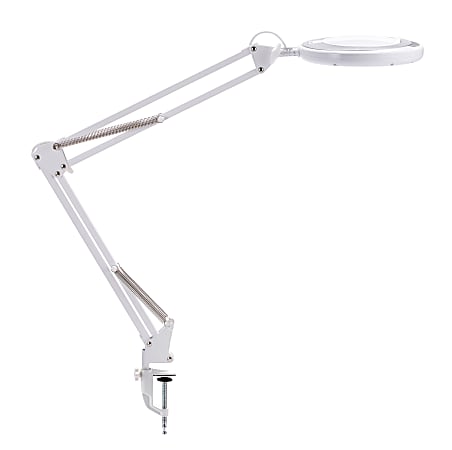 Bostitch PureOptics LED VLED600 Magnifying Desk Lamp With Clamp Mount 22 H  White - Office Depot