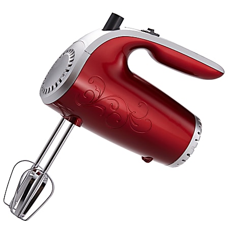 Brentwood 5-Speed Hand Mixer, Red