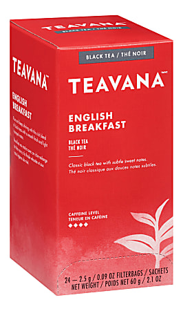 Teavana English Breakfast Black Tea Bags, 0.09 Oz, Box Of 24