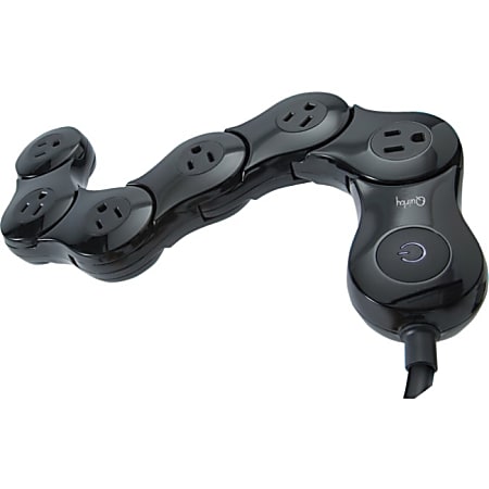 Quirky Pivot Power Flexible 5-Outlet Surge Protector, 5’, Black