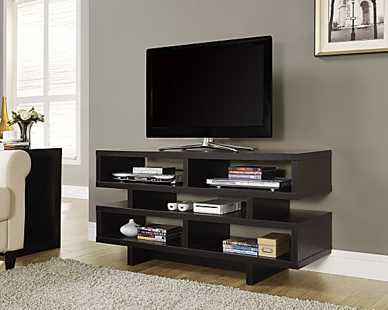 Monarch Specialties Open Concept TV Stand For Flat Screen TVs Up To 48 ...