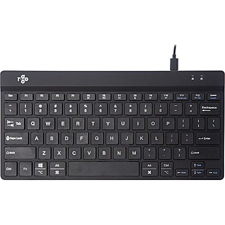 R-Go Tools Ergonomic Compact Break Wired Keyboard, Black - Cable Connectivity - Black