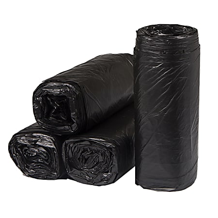 Inteplast HDPE Can Liners, 19 Microns, 38" x 58", Black, Pack Of 150 Liners