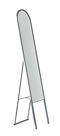 Adesso® Adeline Rectangle Floor Mirror, 64”H x 14-3/4”W x 14-3/4”D, Silver