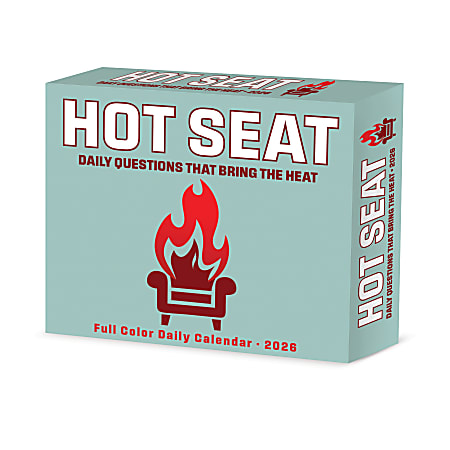2026 Willow Creek Press Page-A-Day Daily Desk Calendar, 6-1/4" x 5-1/2", Hot Seat Questions, January To December, 55199