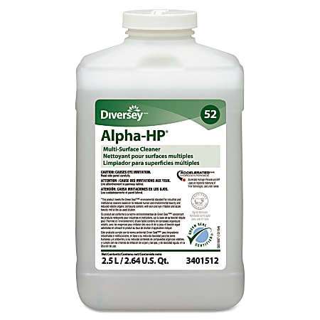 Diversey™ Alpha-HP® Concentrated Multi-Surface Cleaner, Citrus Scent, 83.2 Oz Per Bottle, Case Of 2 Bottles