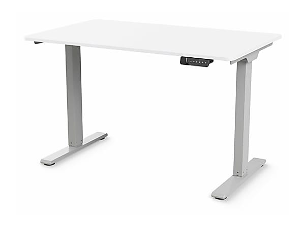 Humanscale eFloat Go 2.0 Sit/Standing Desk, Rectangular, White/Silver Base, FYH12TS3060WH