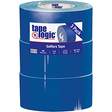Tape Logic Gaffers Tape, 3" x 60 Yd., 11 Mil, Blue, Case Of 3 Rolls
