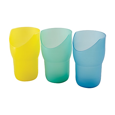HealthSmart® Nosey Drinking Cups, 8 Oz, Assorted Colors, Set Of 3