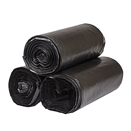 Inteplast LLDPE Can Liners, 2 mil, 38" x 58", Black, Pack Of 100 Liners