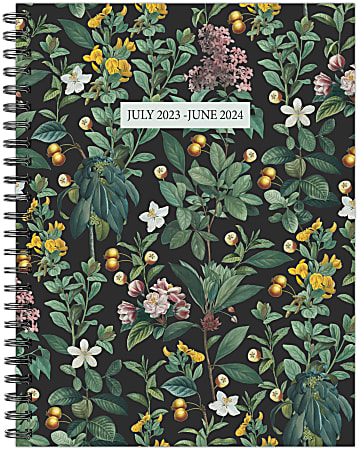 2023-2024 Willow Creek Press Softcover Weekly/Monthly Academic Planner, Botanical Nature, 9” x 6-1/2”, July 2023 To June 2024 