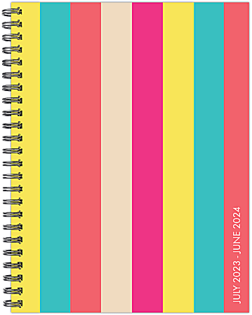 2023-2024 Willow Creek Press Softcover Weekly/Monthly Academic Planner, 9” x 6-1/2”, Cabana Stripe, July 2023 To June 2024 