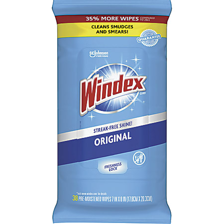 Windex Glass & Surface Wipes, 38 Sheets Per