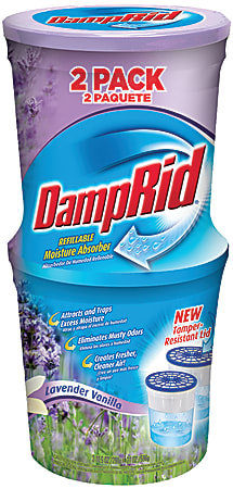 DampRid® Lavender Vanilla Refillable Moisture Absorber & Air Freshener, 1.31 Oz, Pack Of 2