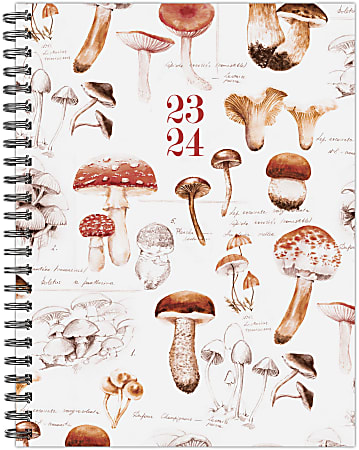 2023-2024 Willow Creek Press Softcover Weekly/Monthly Academic Planner, Mushroom Study, 9” x 6-1/2”, July 2023 To June 2024 