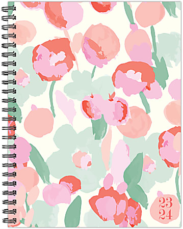 2023-2024 Willow Creek Press Softcover Weekly/Monthly Academic Planner, 9” x 6-1/2”, Painted Blossoms, July 2023 To June 2024 