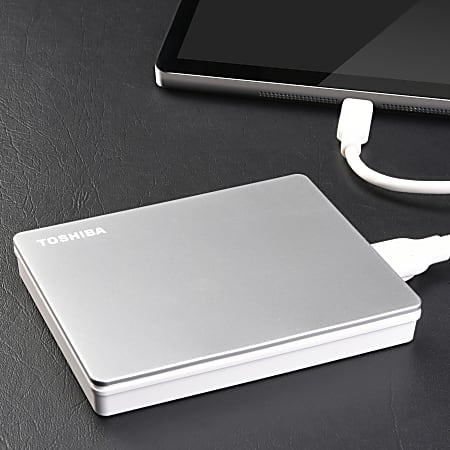 Toshiba Canvio Flex Portable Depot Drive - External Silver 2TB Office Hard