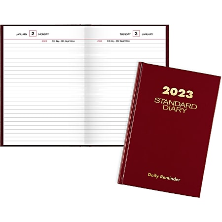 AT-A-GLANCE Standard Diary 2023 RY Daily Reminder, Red, Small, 5 1/2" x 8"