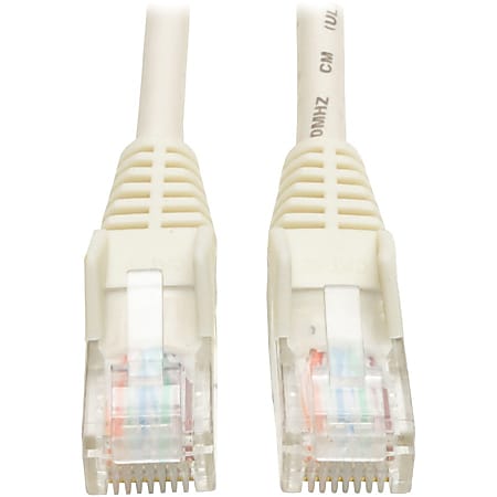 Eaton Tripp Lite Series Cat5e 350 MHz Snagless Molded (UTP) Ethernet Cable (RJ45 M/M), PoE - White, 50 ft. (15.24 m) - Patch cable - RJ-45 (M) to RJ-45 (M) - 50 ft - UTP - CAT 5e - molded, snagless, solid - white