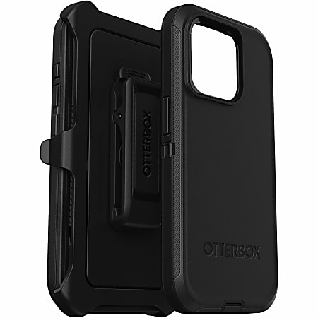 OtterBox Defender Carrying Case (Holster) Apple iPhone 15 Pro Smartphone - Black - Drop Resistant, Scrape Resistant, Dirt Resistant, Bump Resistant, Impact Absorbing, Dust Resistant - Polycarbonate, Synthetic Rubber Body - Holster