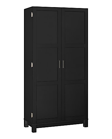 Ameriwood™ Home Carver 64" Storage Cabinet, 2 Drawers/6 Shelves, Black