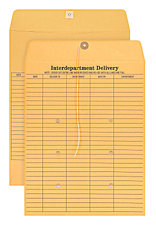 Office Depot® Brand Interdepartment Envelopes, 10" x 13", Brown Kraft, Box Of 100