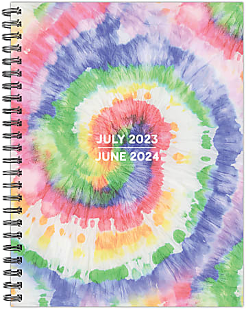 2023-2024 Willow Creek Press Academic Weekly Softcover Planner, 6-1/2” x 8-1/2”, Totally Tie-Dye, July 2023 To June 2024 