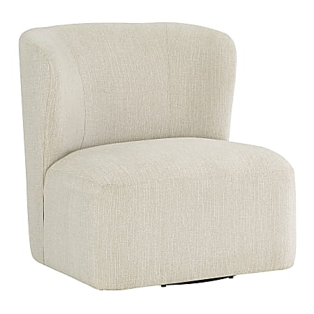Office Star Lucia Fabric Swivel Accent Chair, Linen
