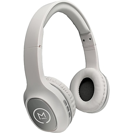 Morpheus 360 TREMORS Wireless On-Ear Headphones, Bluetooth Headset with Microphone, Bluetooth 5.0, Comfortable, HiFi Stereo, 8 Hour Playtime, White/Grey HP4500W - Stereo - Wired/Wireless - Bluetooth - 32 Ohm - White, Silver