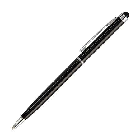 FORAY® Stylus Pen, Medium Point, 1.0 mm, Black Barrel, Black Ink