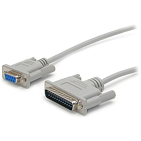 StarTech.com 10 ft Cross Wired DB9 to DB25 Serial Null Modem Cable - F/M - Null modem cable - DB-9 (F) to D - SCNM925FM