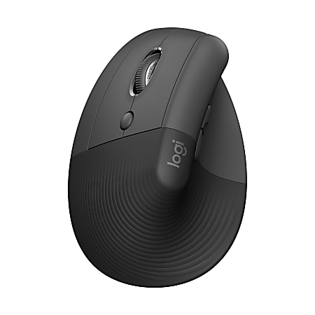 Logitech Lift Left Vertical Ergonomic Mouse (Graphite) - Optical - Wireless - Bluetooth/Radio Frequency - Graphite - USB - 4000 dpi - Scroll Wheel - 6 Button(s) - Small/Medium Hand/Palm Size - Left-handed