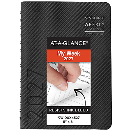AT-A-GLANCE® Contemporary 2027 Weekly Monthly Planner, Charcoal, Small, 5" x 8"