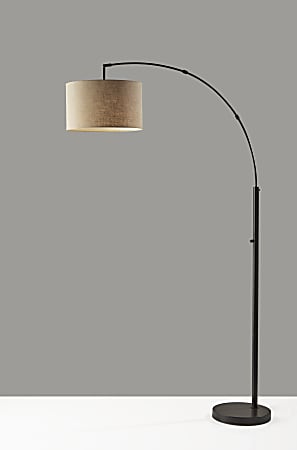 Preston Arc Lamp Dark Bronzelight Brown, Dexter Arc Floor Lamp With White Shade