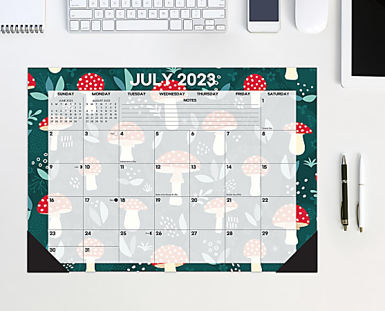 2023 2024 Willow Creek Press Academic Monthly Desk Pad Calendar 12 x 17 Mad  For Mushrooms July 2023 To June 2024 - Office Depot