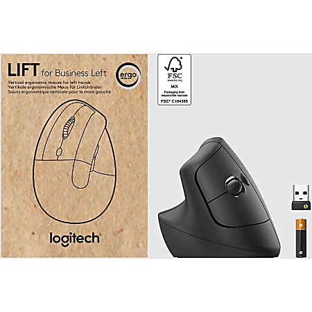 Logitech Lift Ergo Mouse Optical Wireless BluetoothRadio Frequency