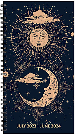 2023-2024 Willow Creek Press Academic Weekly/Monthly Spiral Planner, 4” x 6-1/2”, Celestial Soul, July 2023 To June 2024 