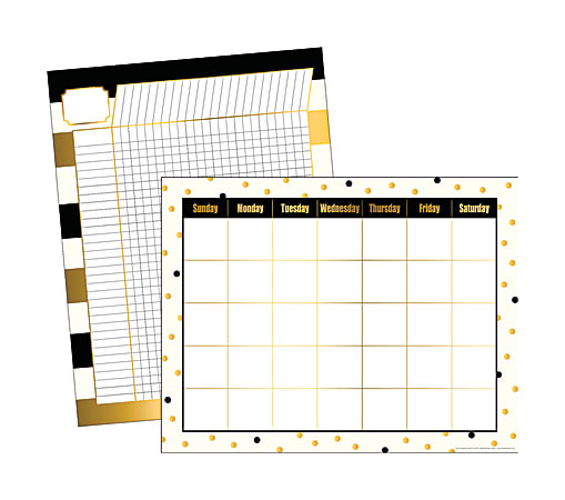 Barker Creek® Chart Set, Gold, 17" x 22", Grades Pre-K+, Pack Of 2